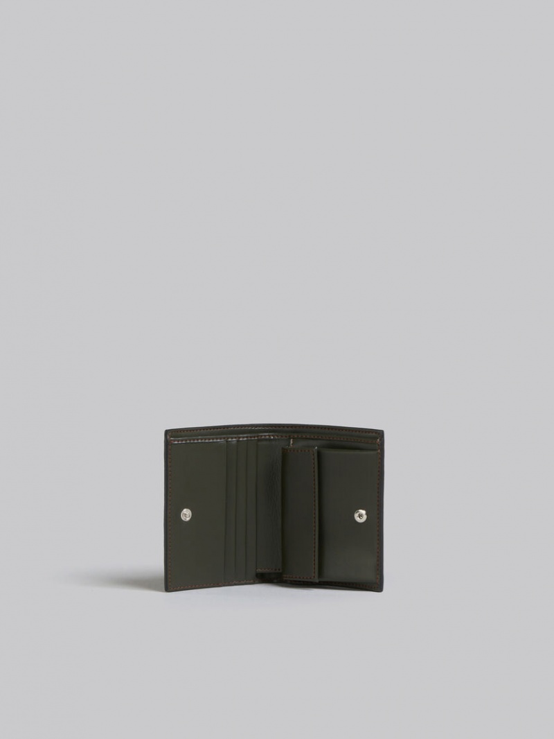 Marni Cuero Bifold Card Case Verde Oliva Verdes | GMXUC27748