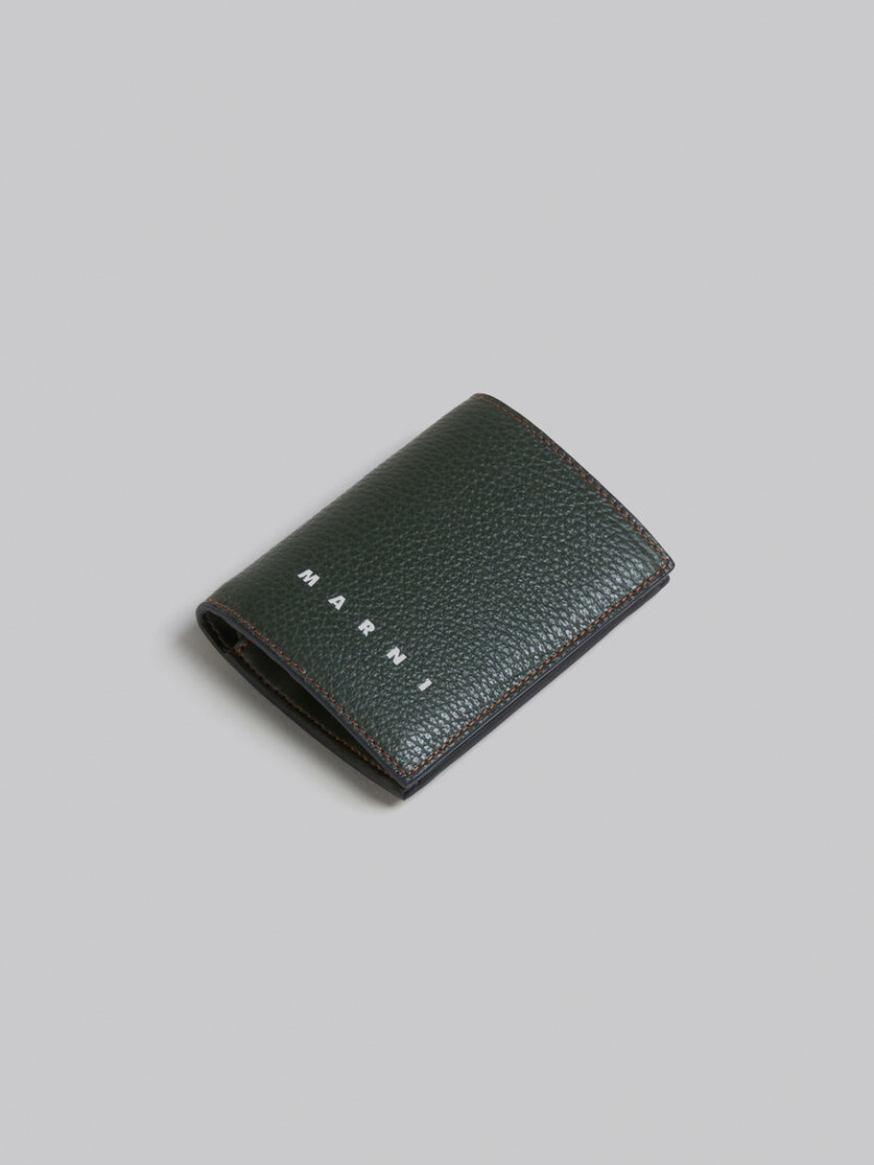 Marni Cuero Bifold Card Case Verde Oliva Verdes | GMXUC27748