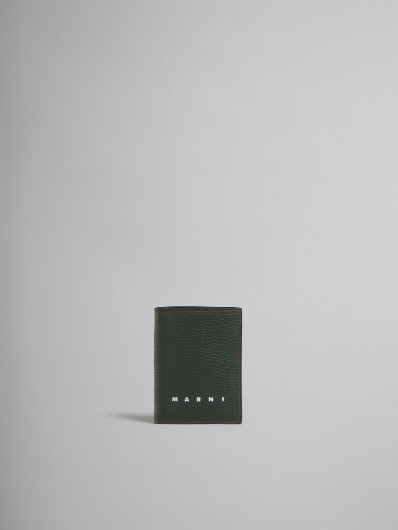 Marni Cuero Bifold Card Case Verde Oliva Verdes | GMXUC27748