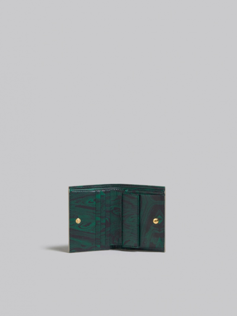 Marni Cuero Bifold Venice Wallet With Marbled Interior Marrom Claro | LMXSX26896