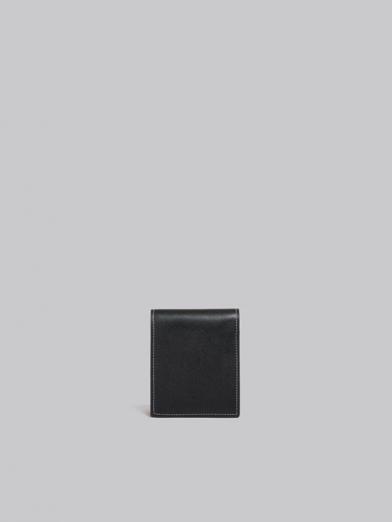 Marni Cuero Bi-fold Wallet Blancos Negros | MXZPD94853