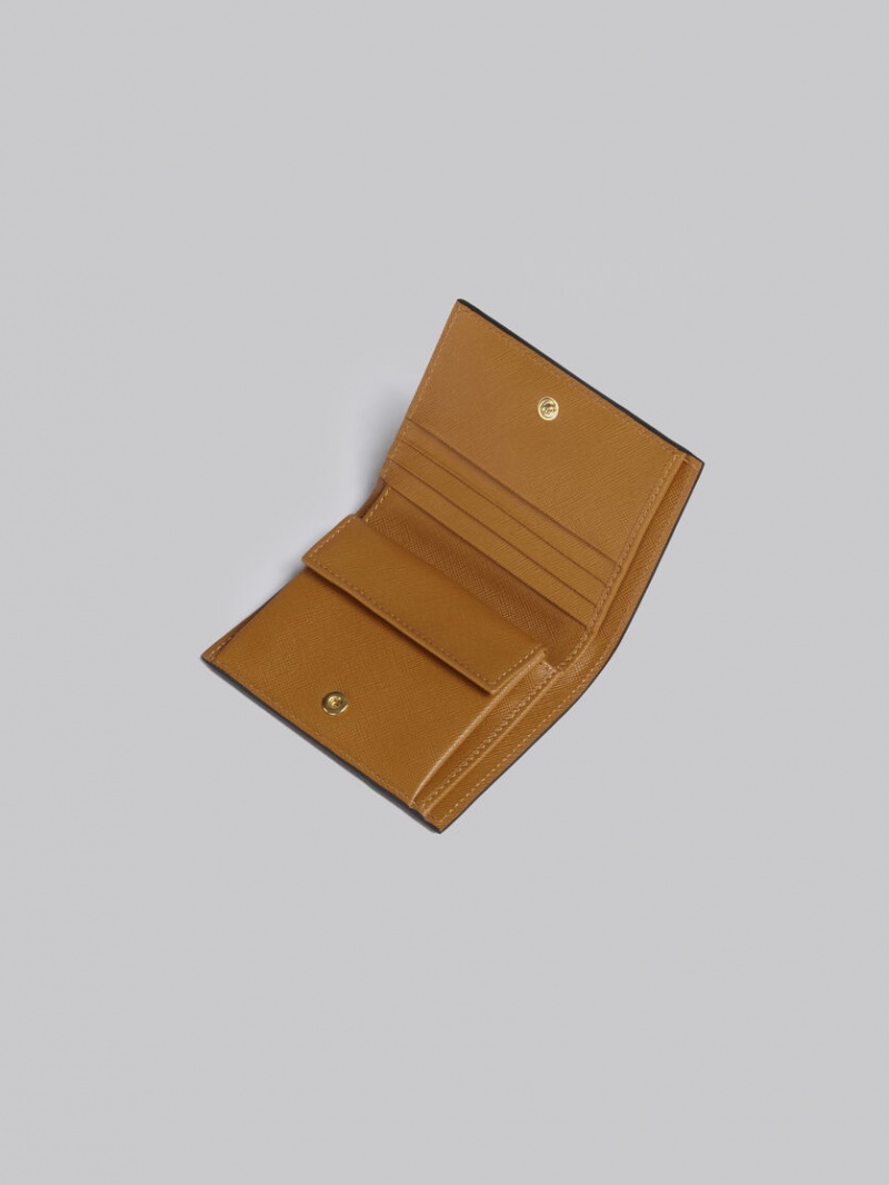 Marni Cuero Bi-fold Wallet Rojos Blancos Marrom | MXICD16795