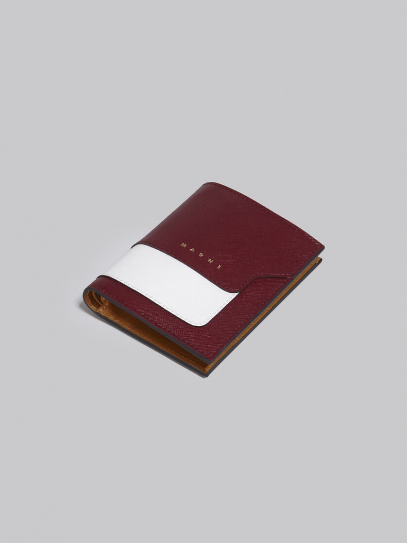 Marni Cuero Bi-fold Wallet Rojos Blancos Marrom | MXICD16795
