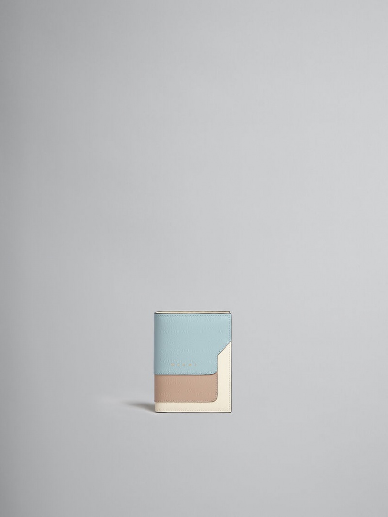 Marni Cuero Bi-fold Wallet Verdes Claro Beige Blancos | PMXER18025