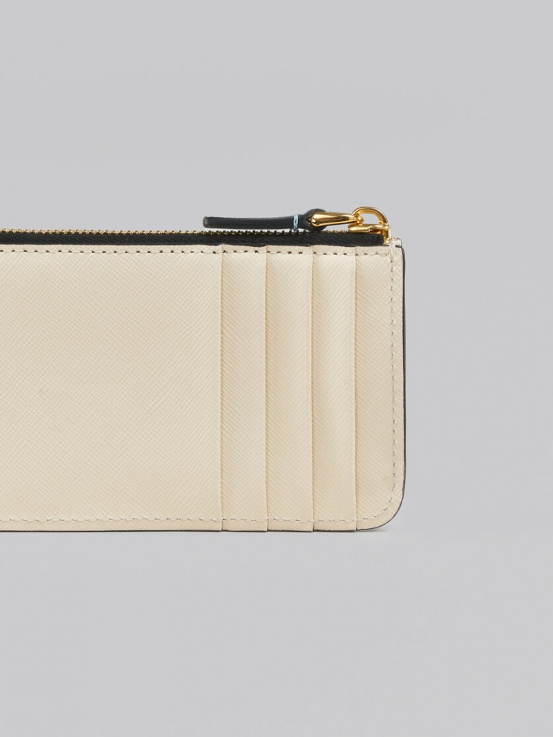 Marni Cuero Card Case Azules Claro Beige Blancos | MXNZX95221