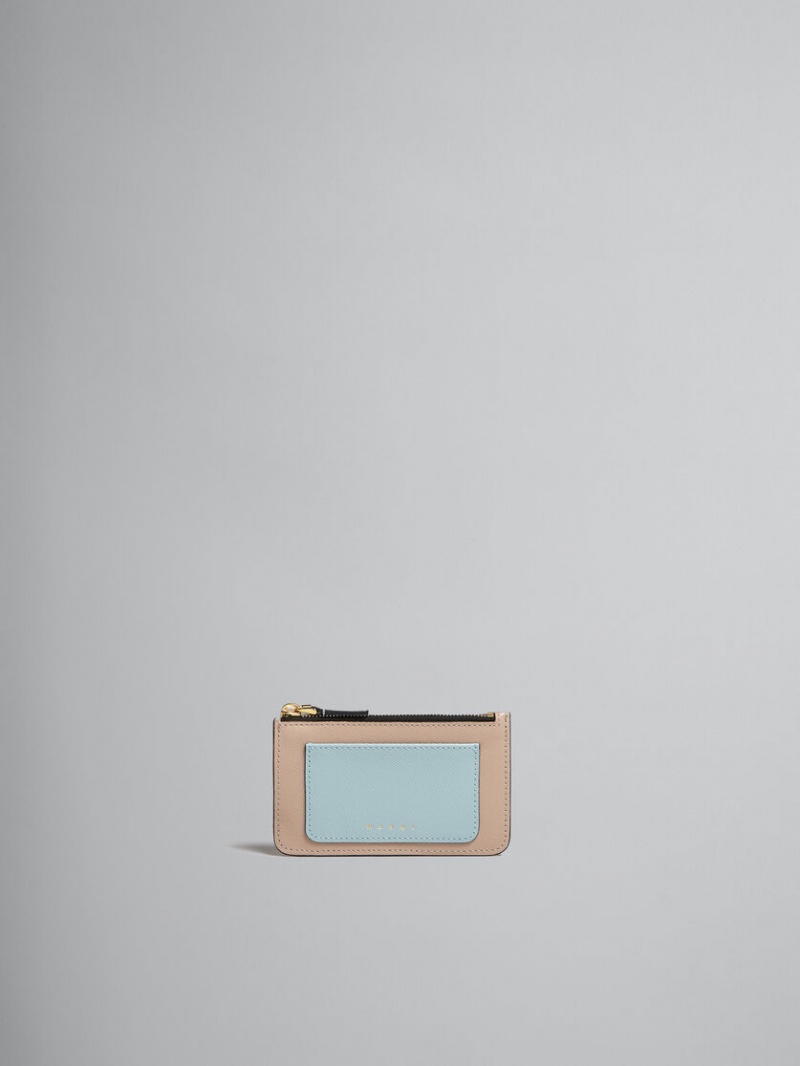 Marni Cuero Card Case Azules Claro Beige Blancos | MXNZX95221