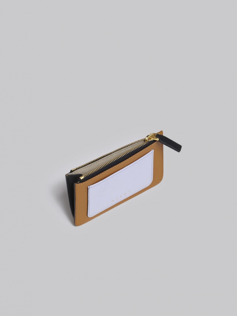 Marni Cuero Card Case Marrom Morados Negros | MXIIZ21983