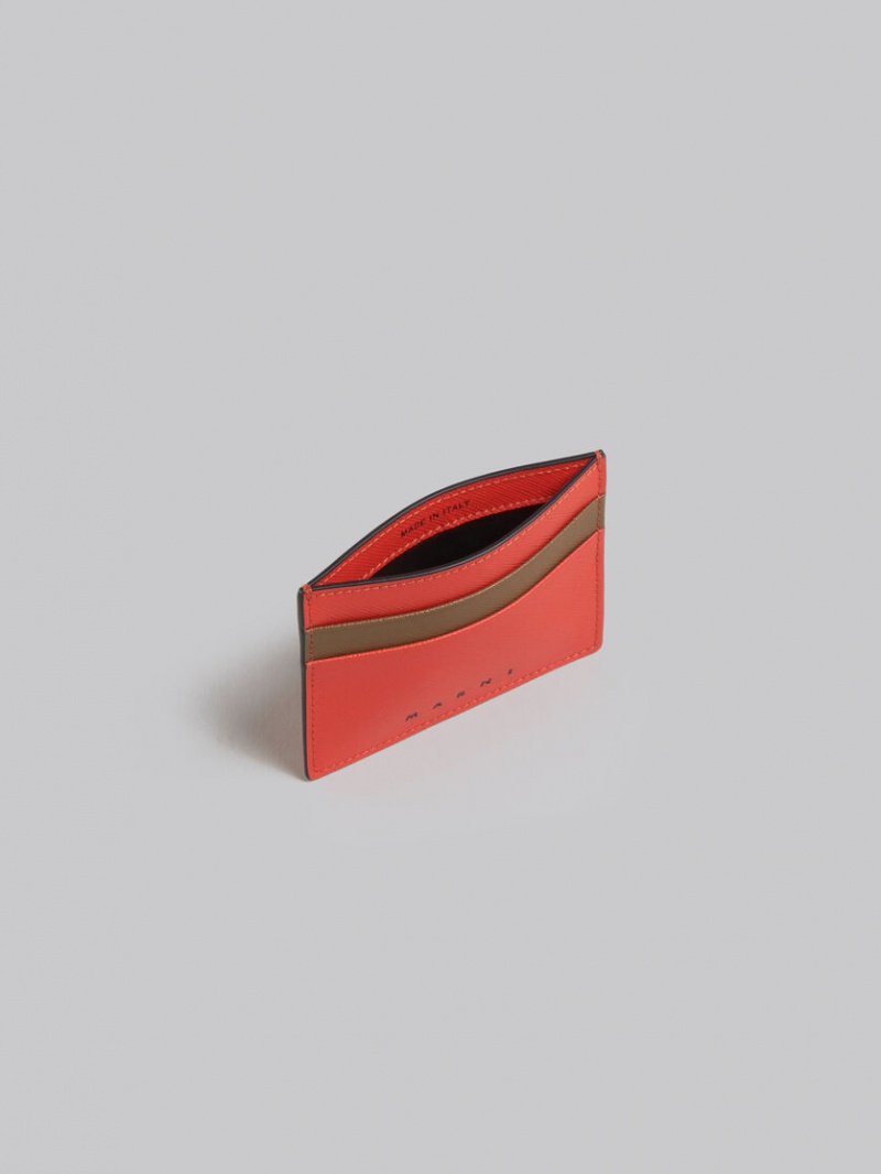 Marni Cuero Card Case Naranjas Marrom | MXJZR20723