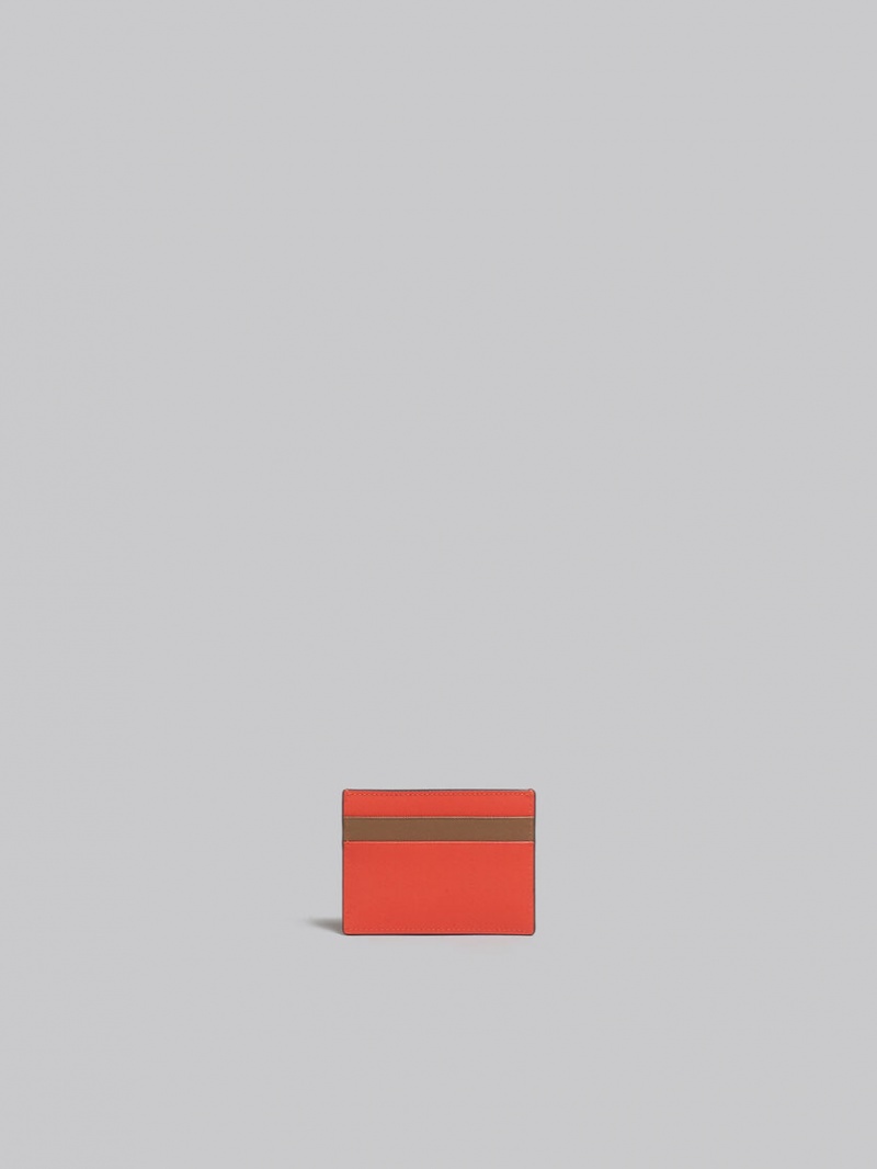 Marni Cuero Card Case Naranjas Marrom | MXJZR20723
