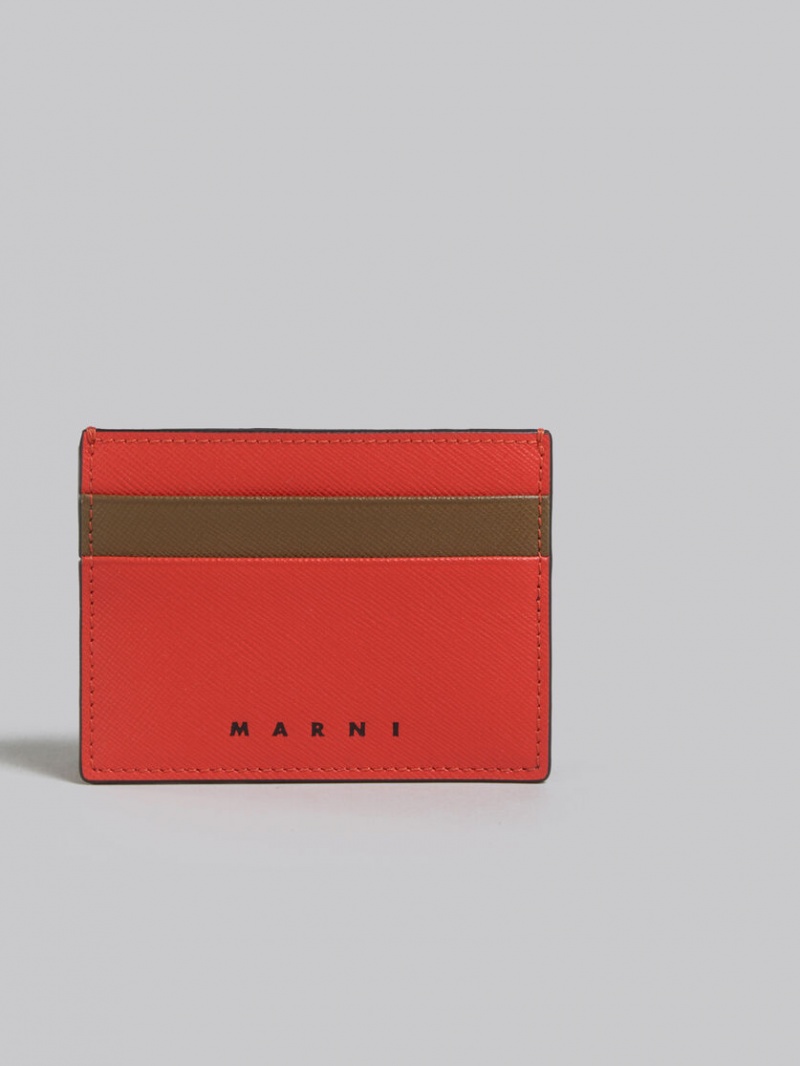 Marni Cuero Card Case Naranjas Marrom | MXJZR20723