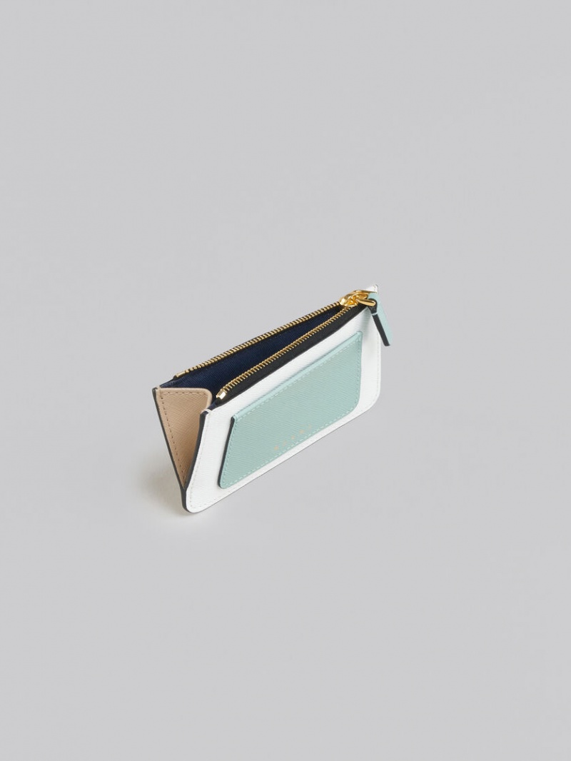 Marni Cuero Card Case Verdes Claro Blancos Marrom | YMXVQ89736
