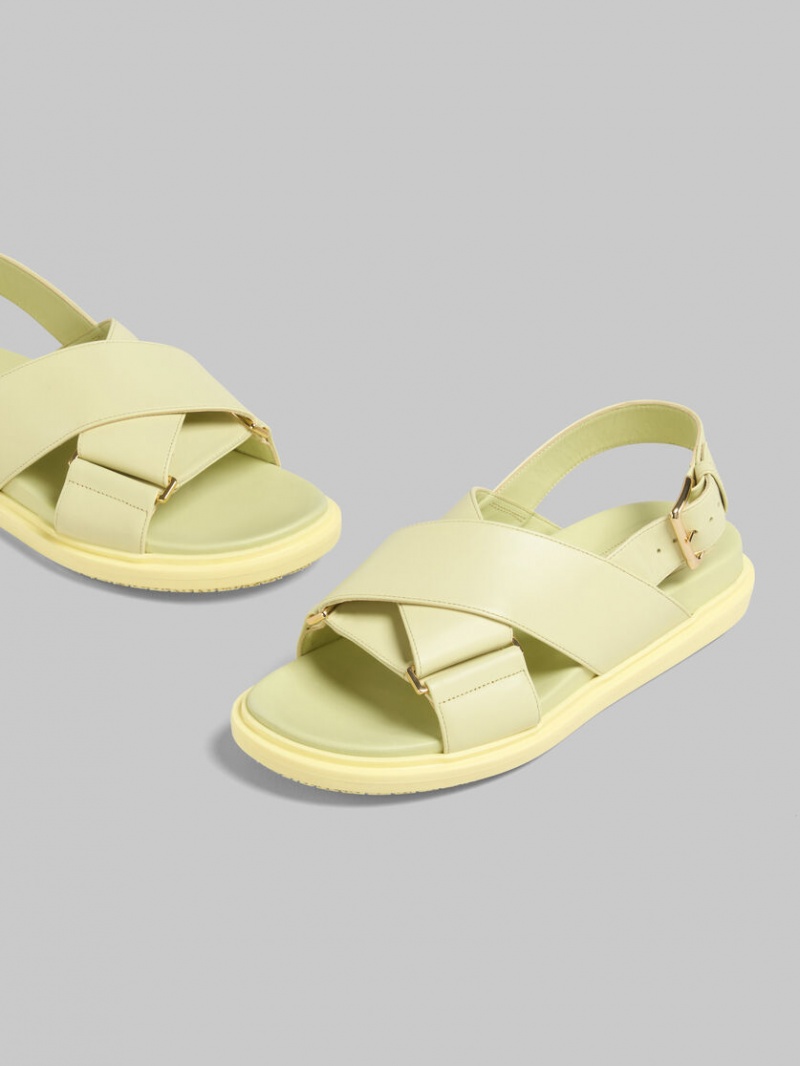 Marni Cuero Fussbett Amarillos Claro | UMXND91436