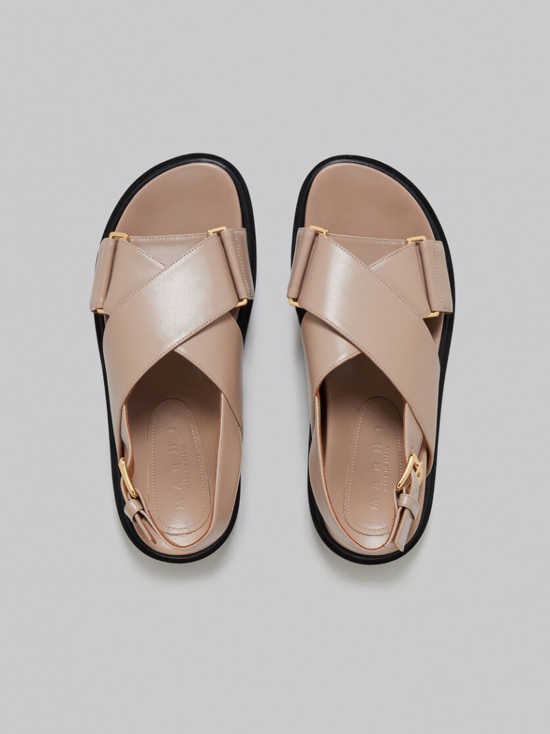 Marni Cuero Fussbett Beige | LMXTR28240