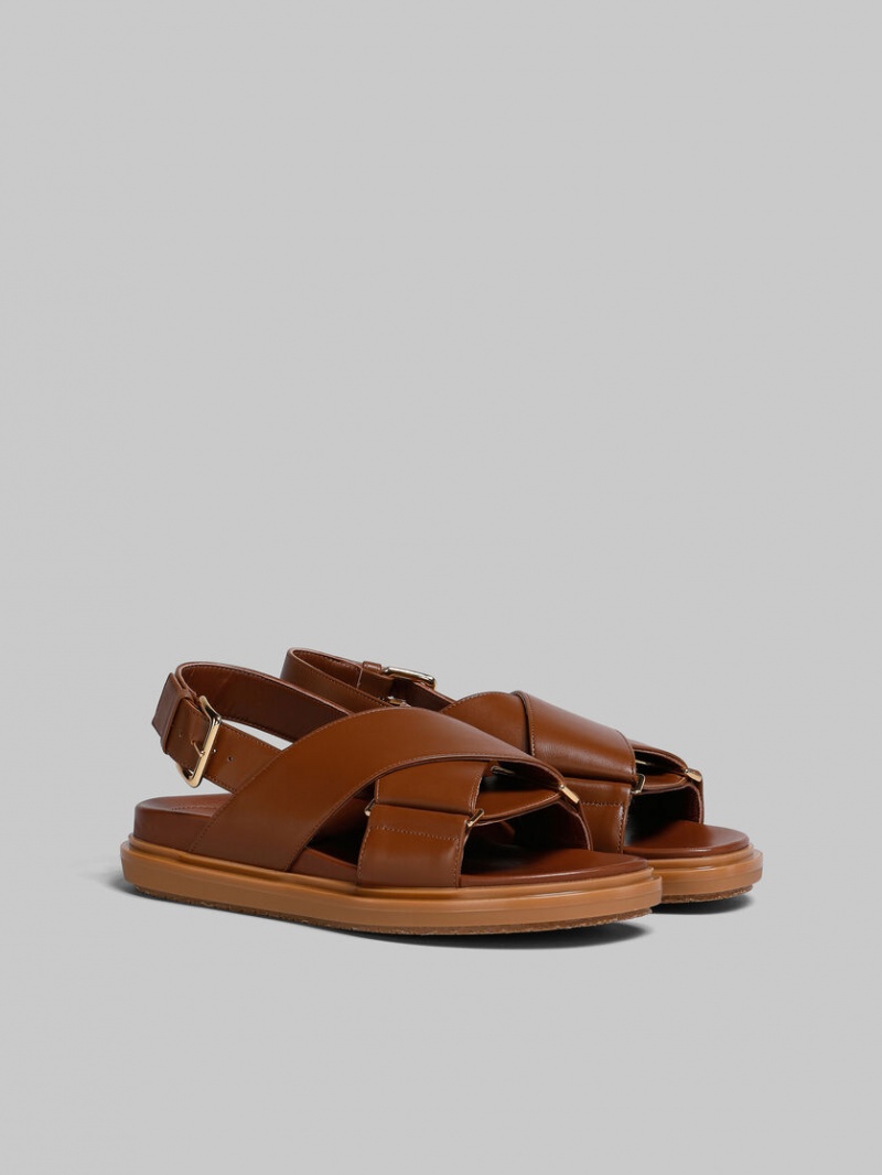 Marni Cuero Fussbett Marrom | UMXND96024