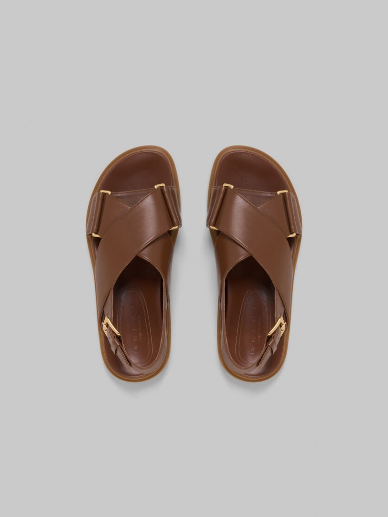 Marni Cuero Fussbett Marrom | UMXND96024