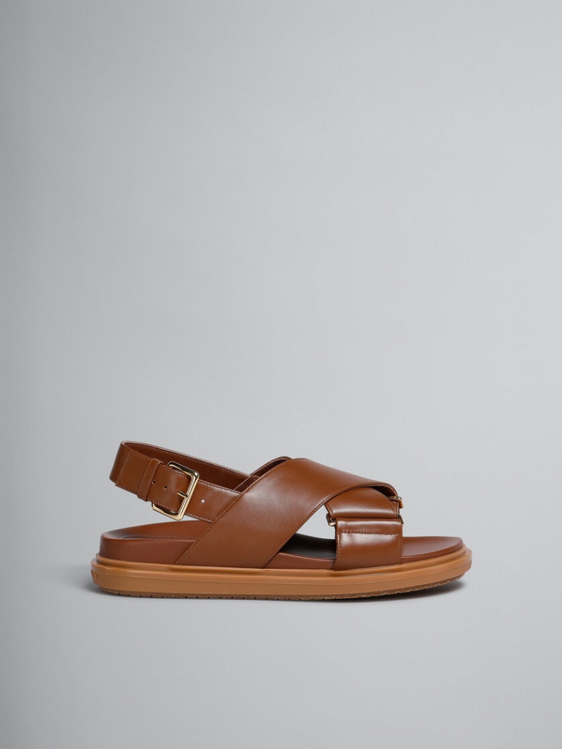 Marni Cuero Fussbett Marrom | UMXND96024