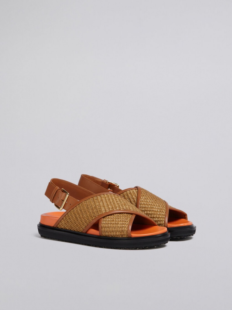 Marni Cuero Fussbett Marrom | YMXVQ97781