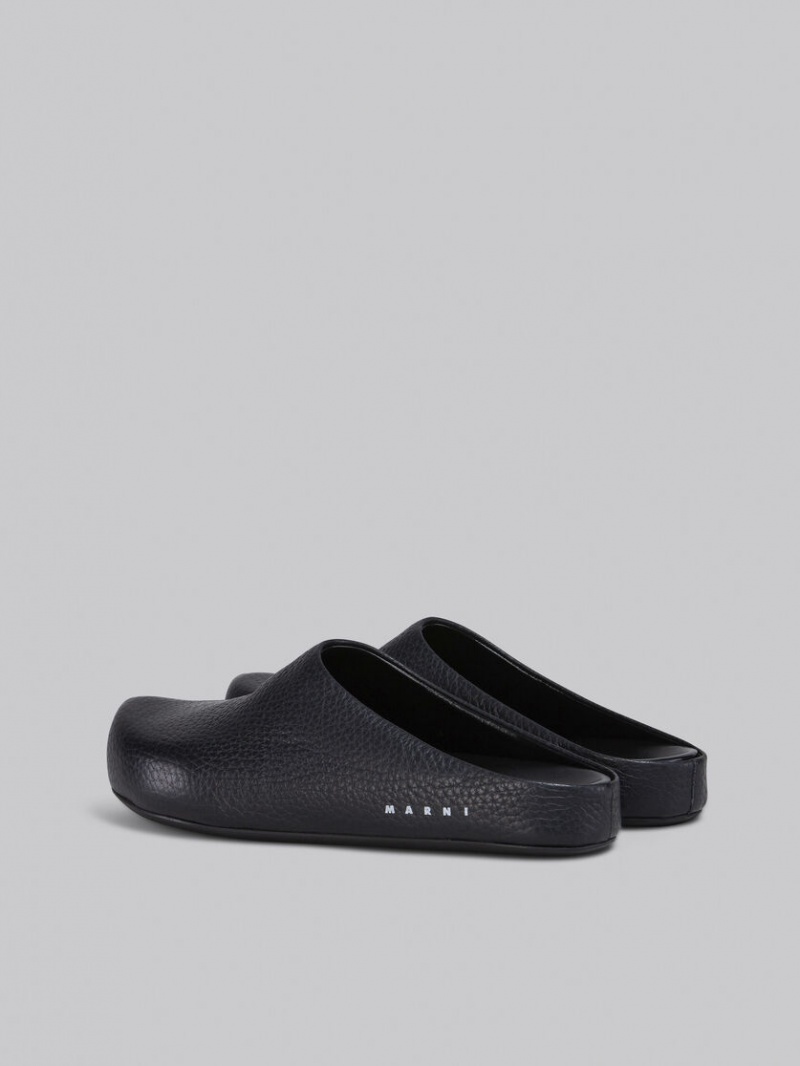 Marni Cuero Fussbett Sabot Negros | MXCVG41537