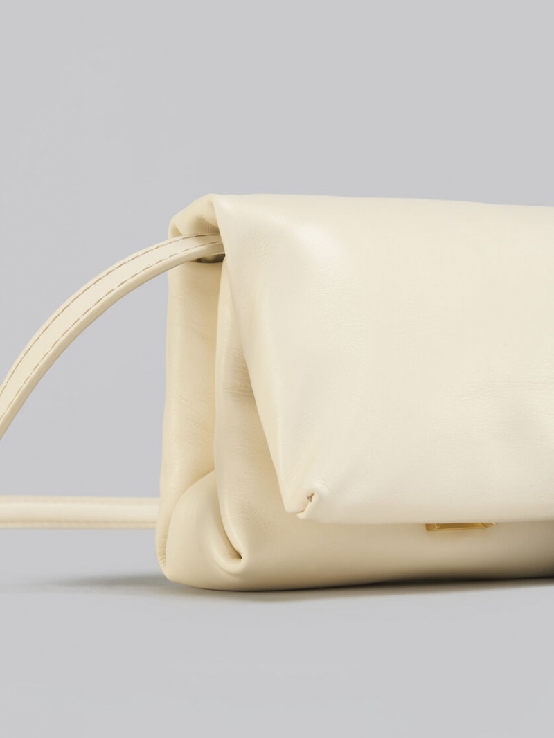 Marni Cuero Mini Prisma Pouch Blancos | FMXUI18131