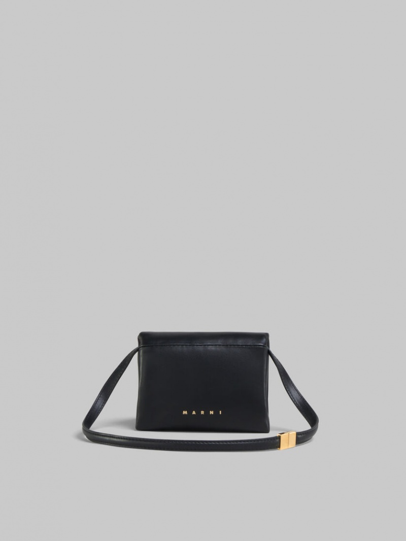 Marni Cuero Mini Prisma Pouch Negros | MXDFL19327