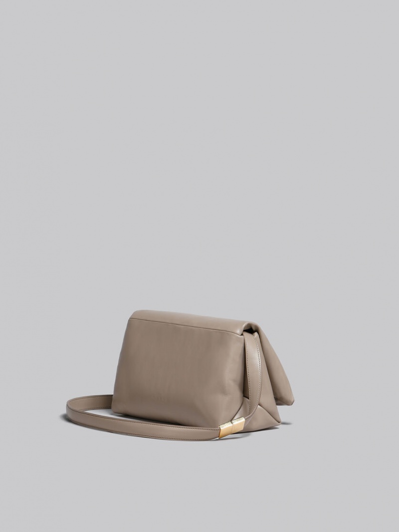 Marni Cuero Prisma Shoulder Bag Beige | XMXGW75563