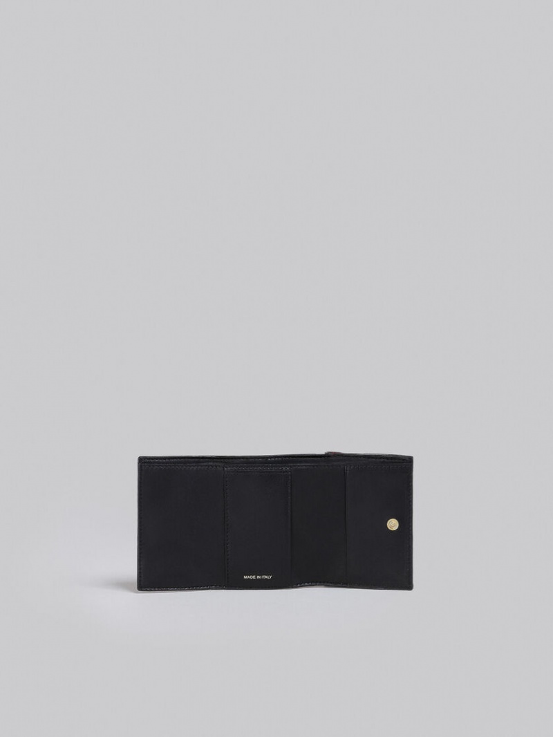 Marni Cuero Tri-fold Wallet Blancos Beige | MXEAH61493