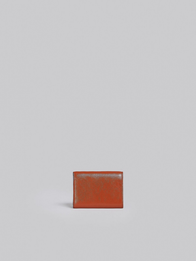 Marni Cuero Tri-fold Wallet Blancos Beige | MXEAH61493