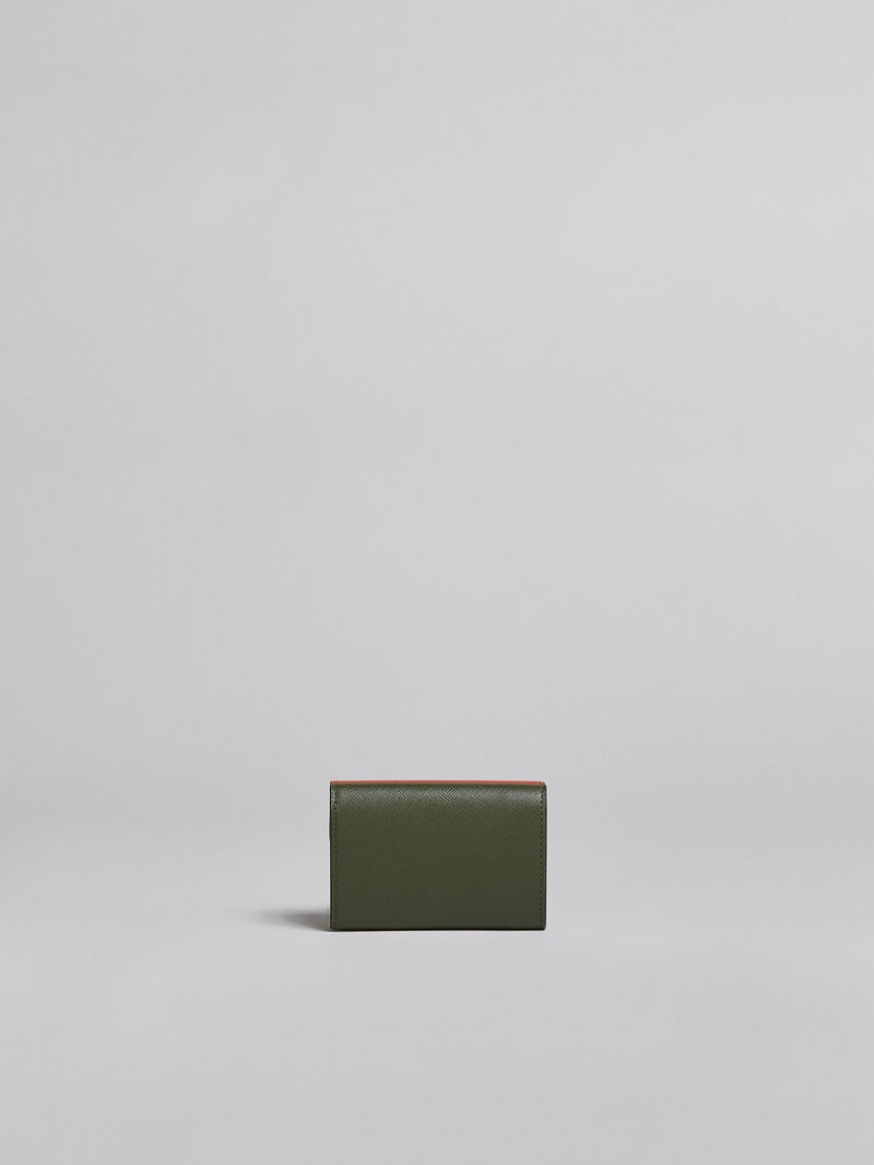 Marni Cuero Tri-fold Wallet Marrom | ZMXMJ98034