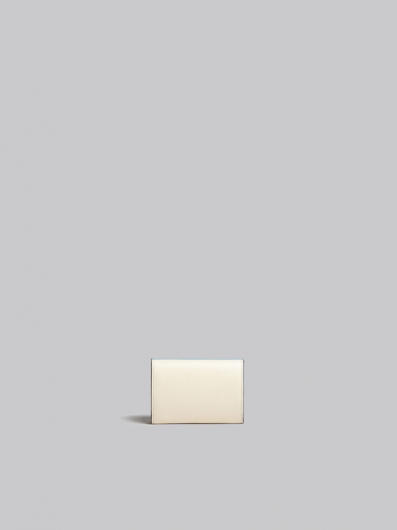 Marni Cuero Tri-fold Wallet Verdes Claro Beige Blancos | MXZPD52534
