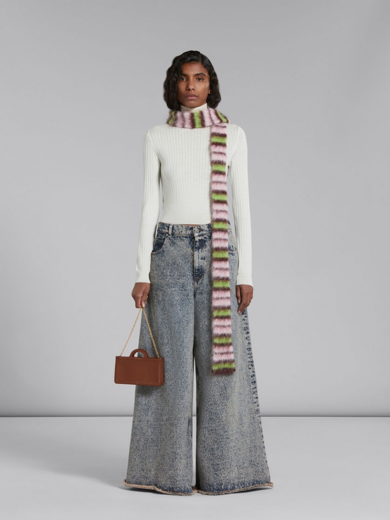 Marni Cuero Tropicalia Long Wallet With Chain Correa Marrom | AMXWC32562