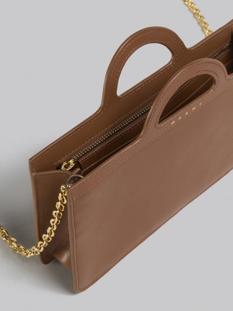 Marni Cuero Tropicalia Long Wallet With Chain Correa Marrom | AMXWC32562