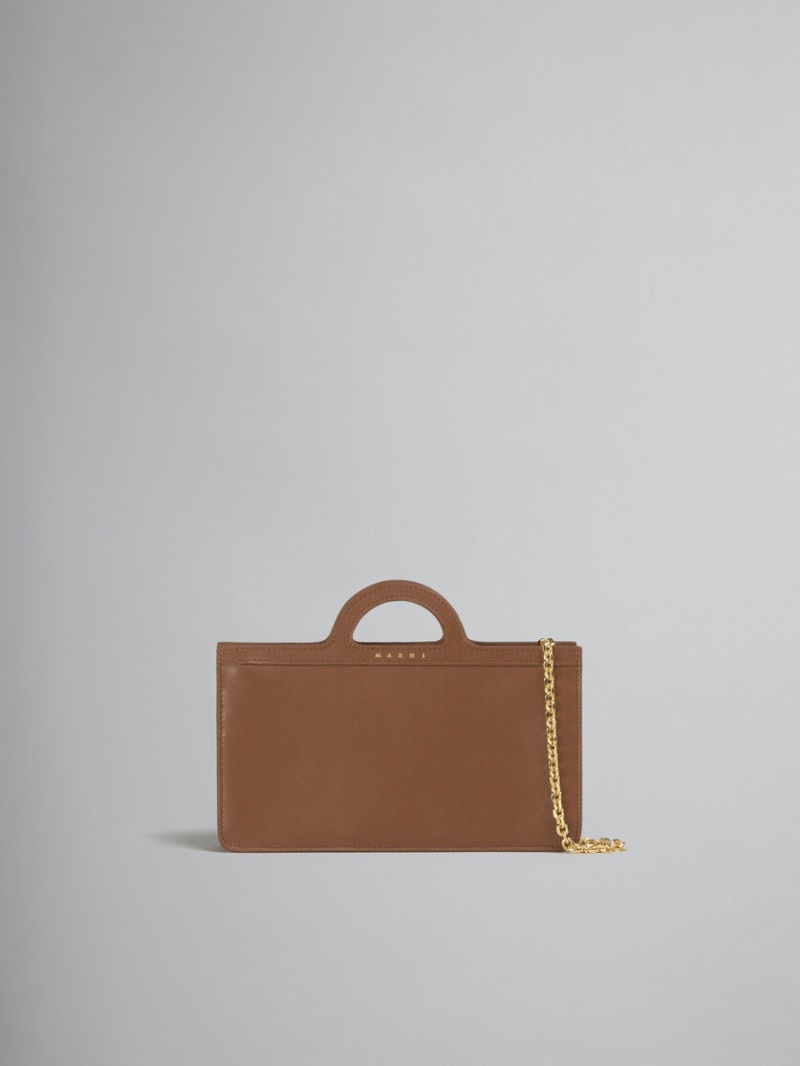 Marni Cuero Tropicalia Long Wallet With Chain Correa Marrom | AMXWC32562