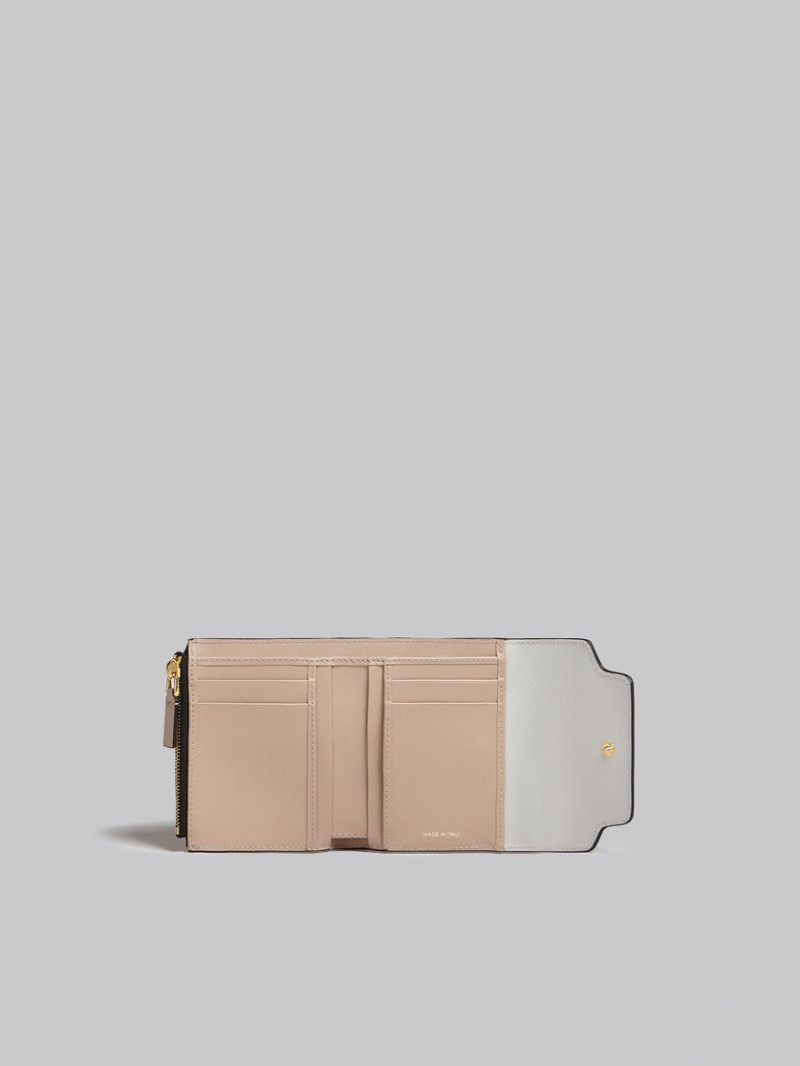 Marni Cuero Wallet Naranjas Blancos Beige | MXZPD70206