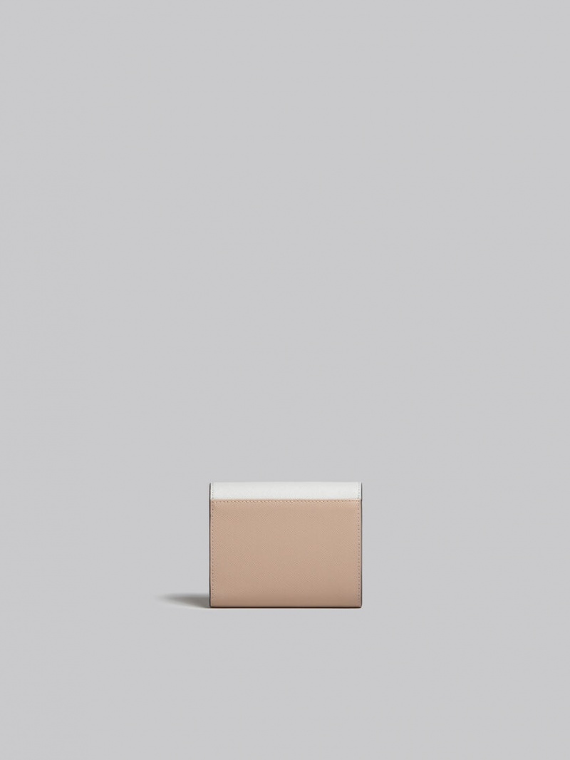 Marni Cuero Wallet Naranjas Blancos Beige | MXZPD70206