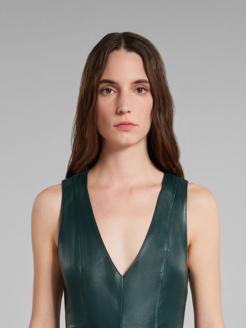 Marni Cuero With V-neck Verdes | MXCVG99364