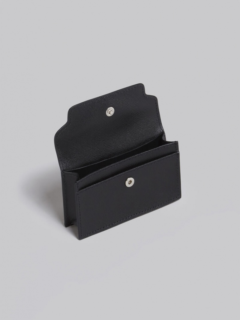 Marni Cuero Zip-around Card Case Negros | SMXNY68112