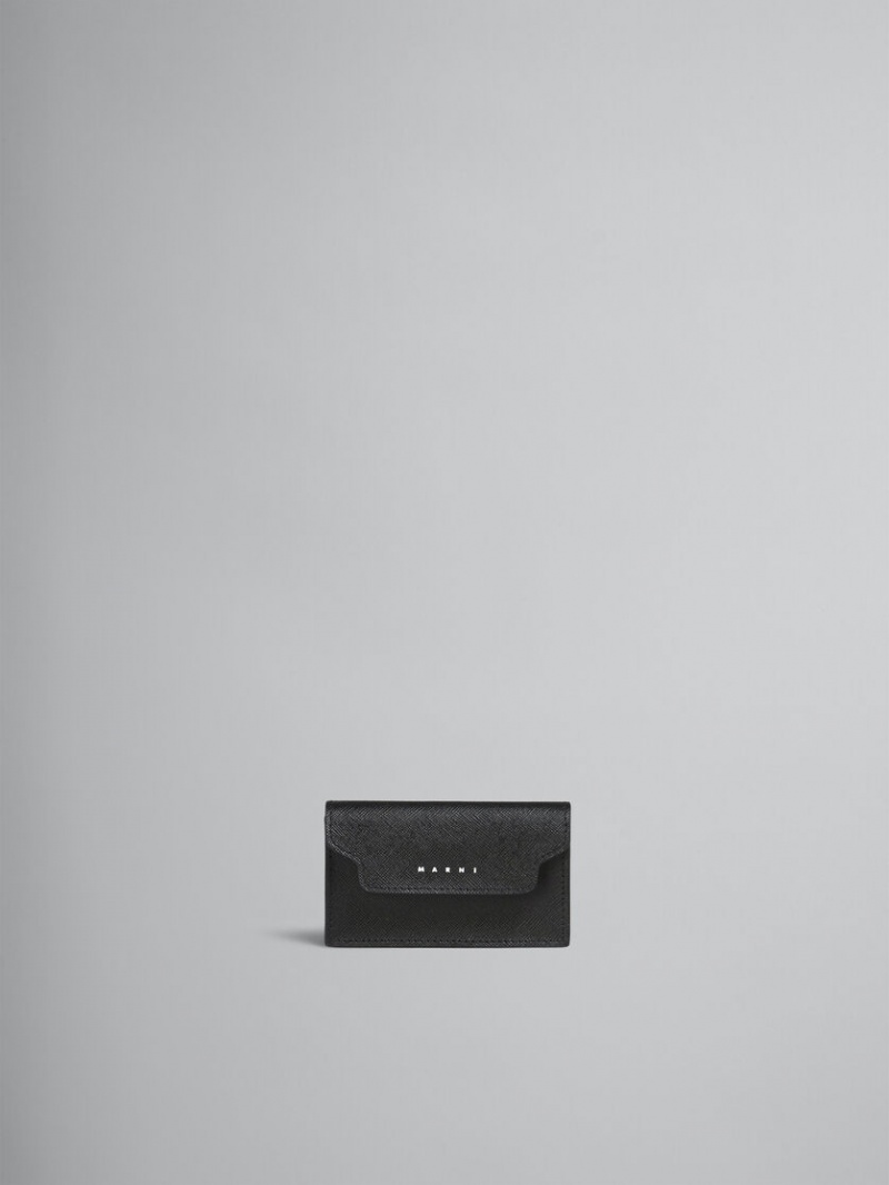 Marni Cuero Zip-around Card Case Negros | SMXNY68112
