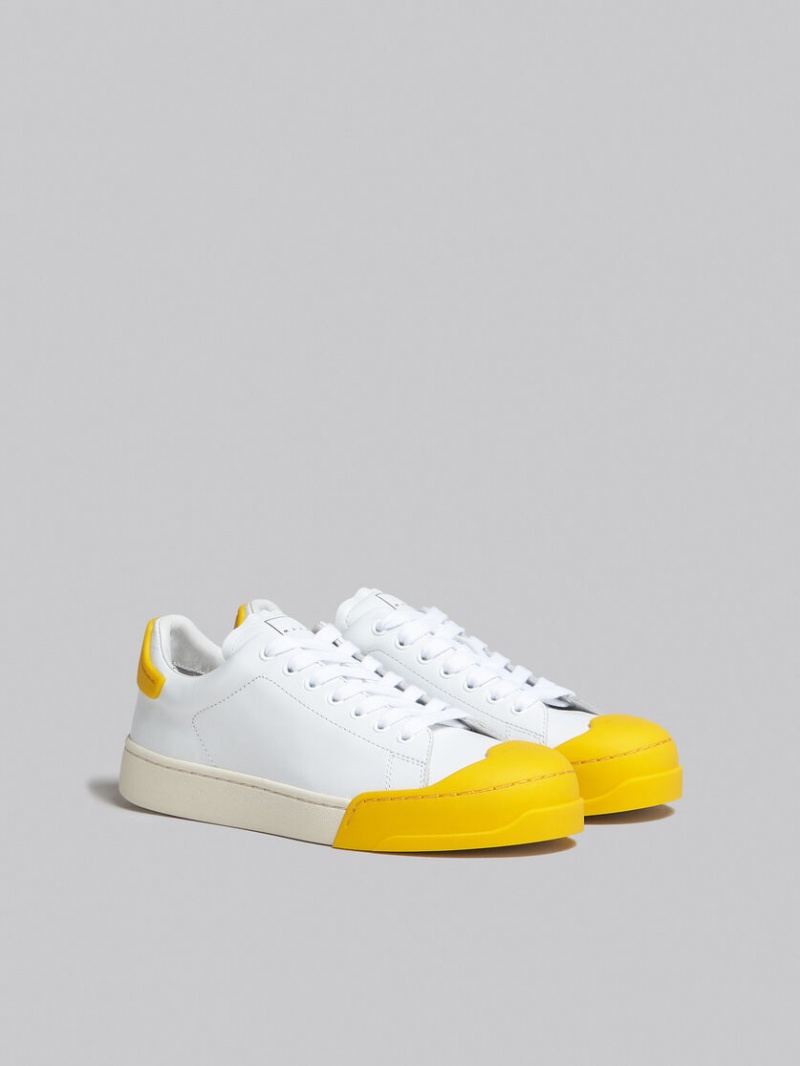 Marni Dada Bumper Sneaker Cuero Blancos Amarillos | MXQCS58897