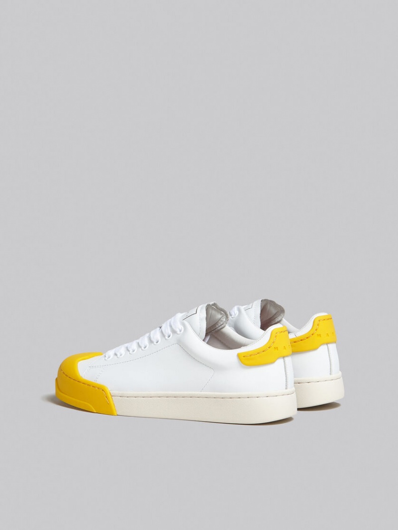 Marni Dada Bumper Sneaker Cuero Blancos Amarillos | MXQCS58897