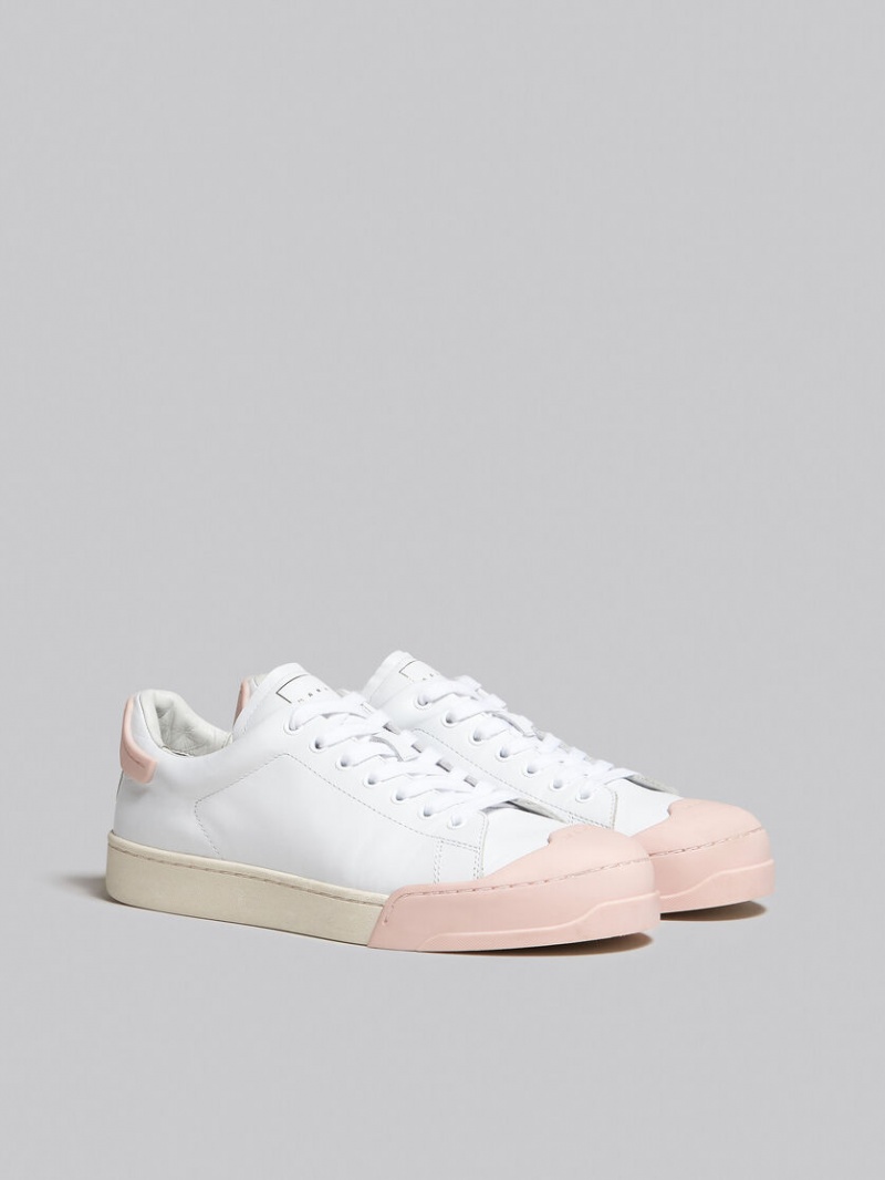 Marni Dada Bumper Sneaker Cuero Blancos Rosas | ZMXNQ43601