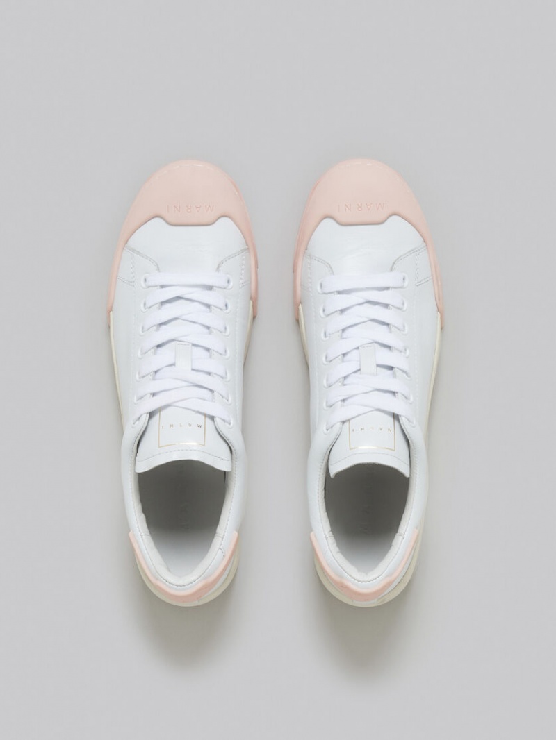 Marni Dada Bumper Sneaker Cuero Blancos Rosas | ZMXNQ43601
