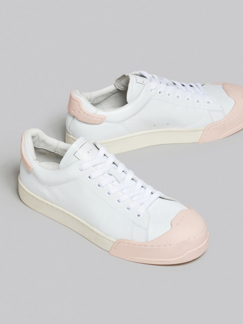 Marni Dada Bumper Sneaker Cuero Blancos Rosas | ZMXNQ43601