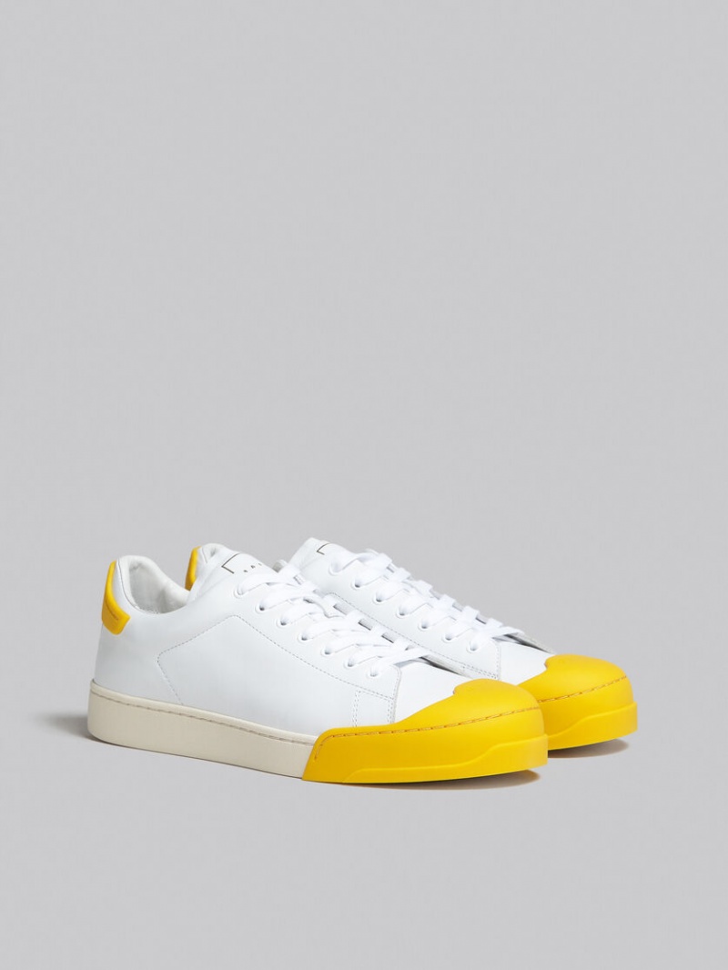 Marni Dada Bumper Sneaker Cuero Blancos Amarillos | SMXNY40005