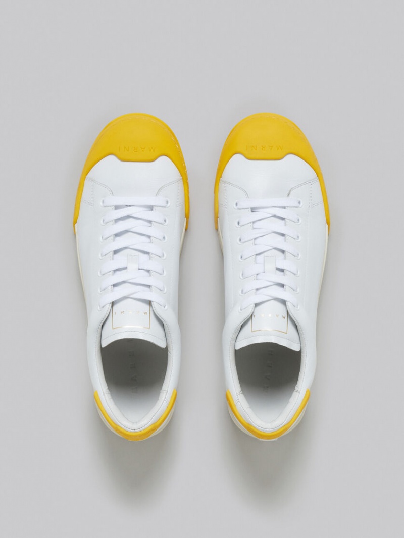 Marni Dada Bumper Sneaker Cuero Blancos Amarillos | SMXNY40005