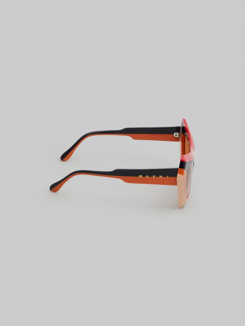 Marni Devil's Pool A Rayas Rojos Marrom | MXJVR49172
