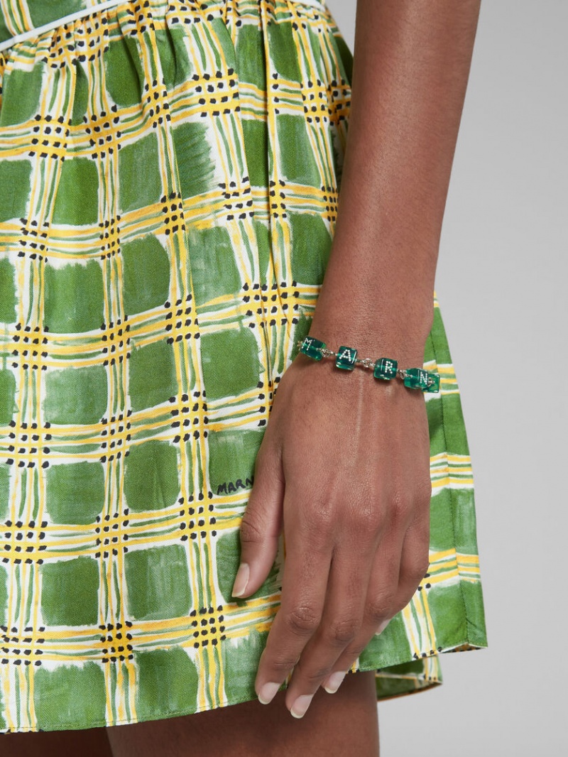 Marni Dice Charm Bracelet Verdes | DMXKV59169