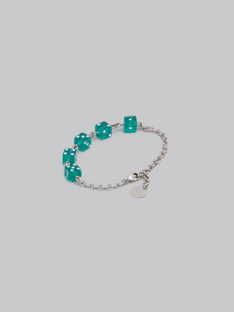 Marni Dice Charm Bracelet Verdes | DMXKV59169