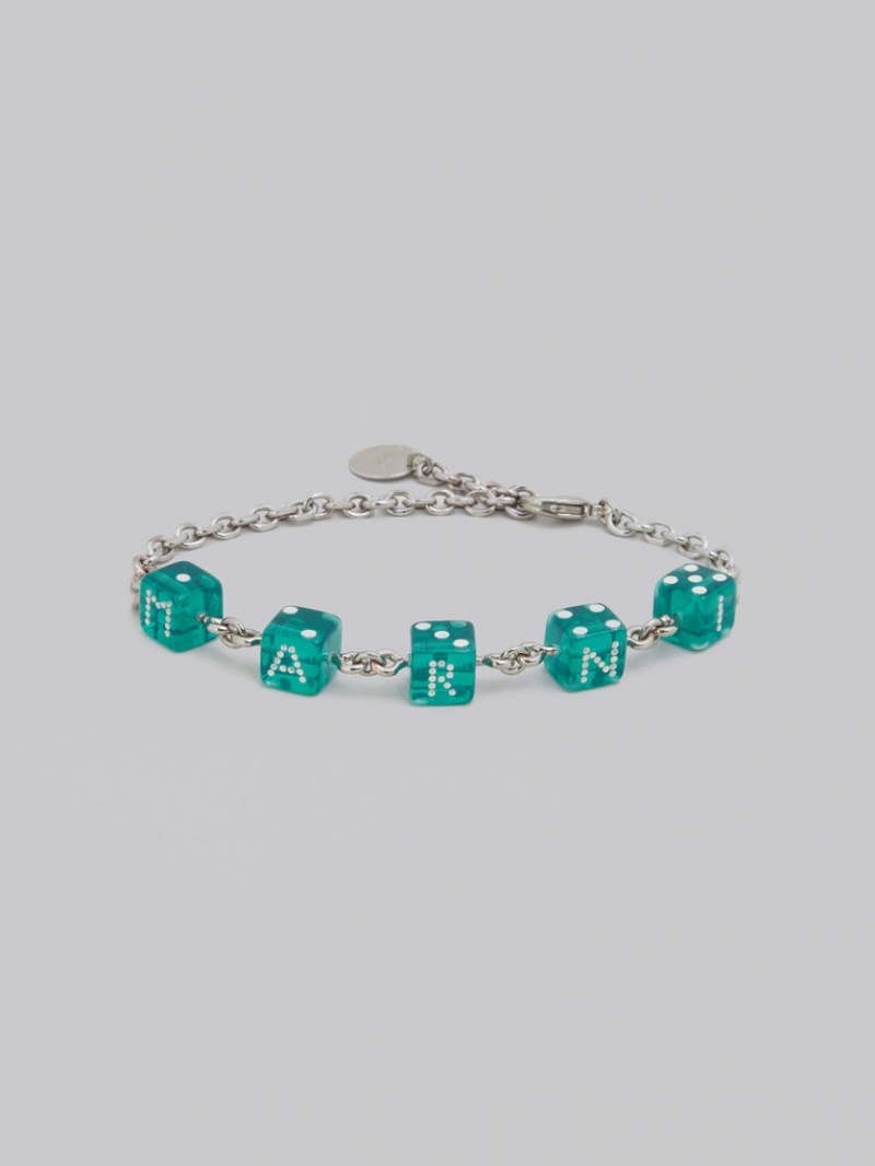 Marni Dice Charm Bracelet Verdes | DMXKV59169