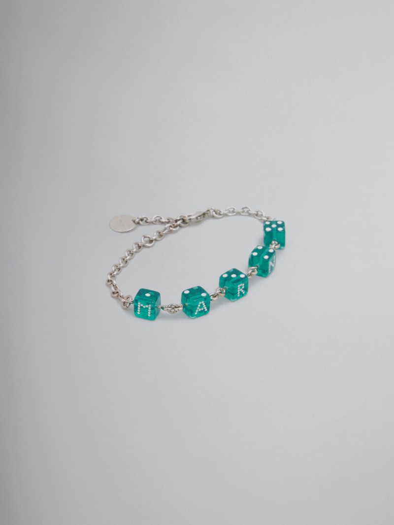 Marni Dice Charm Bracelet Verdes | DMXKV59169