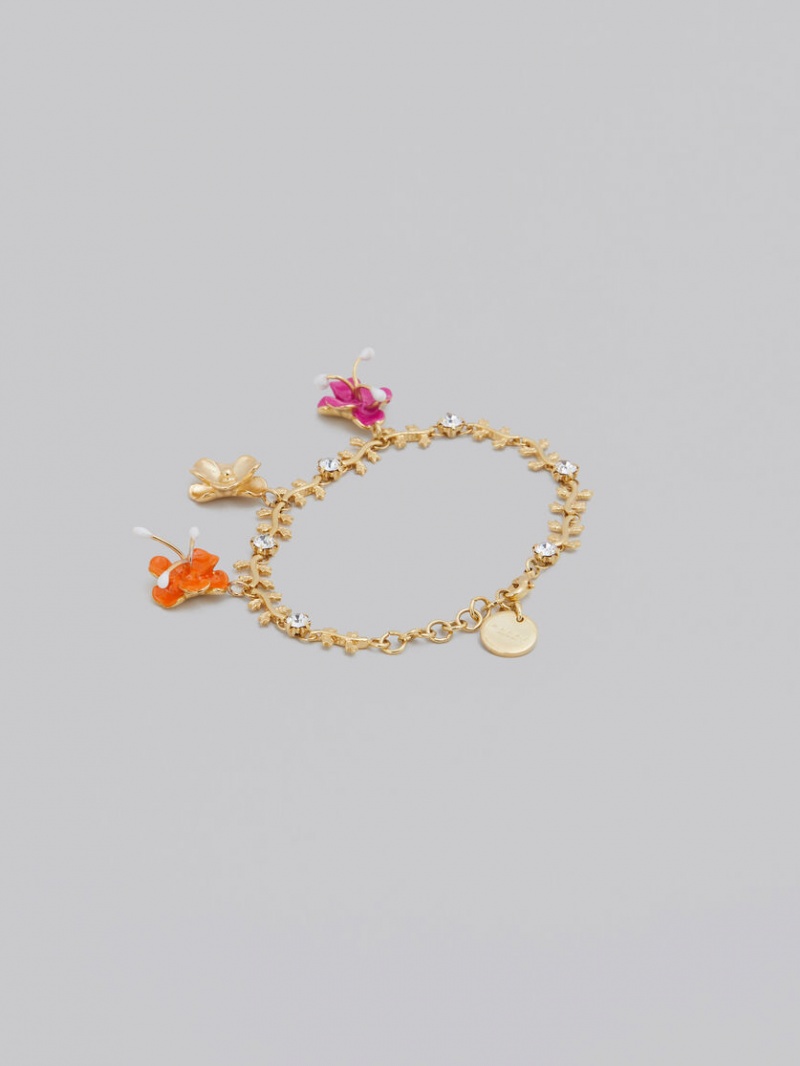 Marni Enamelled Flower Charm Bracelet Flores | FMXUI48877